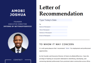 Executive Recommendation Letter